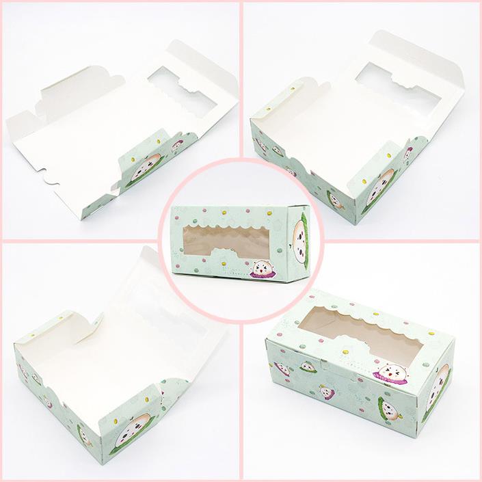 Caixa de bolinho de biscoito de papel, macaron, caixas de rosquinhas, caixa de casamento de doces com janela transparente