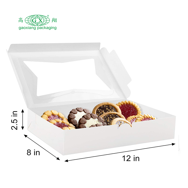 Caixa de bolinho de biscoito de papel, macaron, caixas de rosquinhas, caixa de casamento de doces com janela transparente