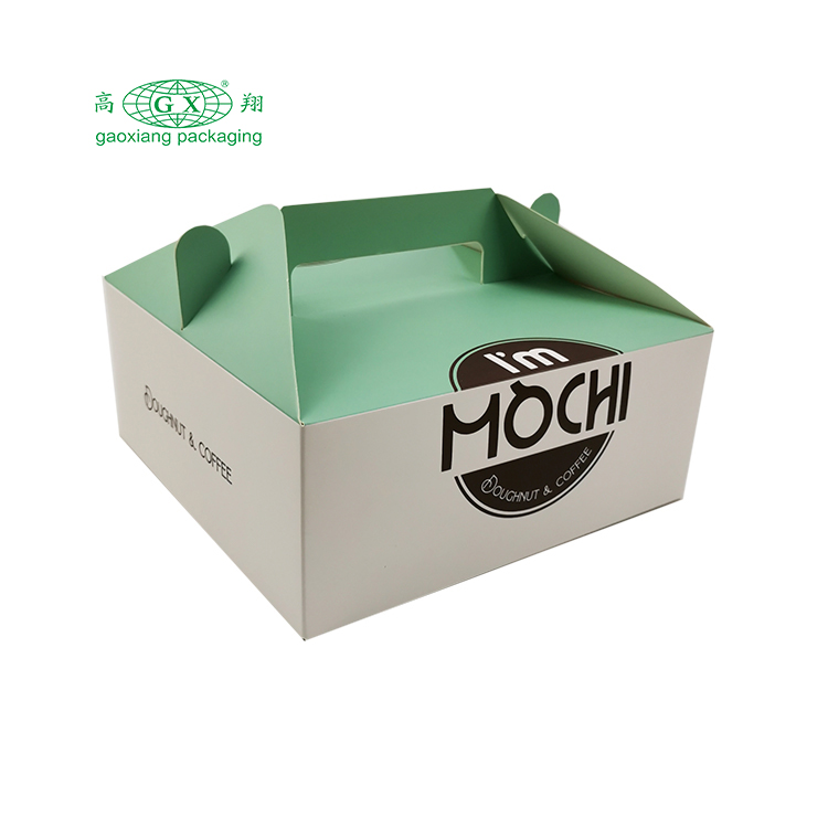 Atacado caixa de papel de rosquinhas de padaria impressão personalizada sencai com alça