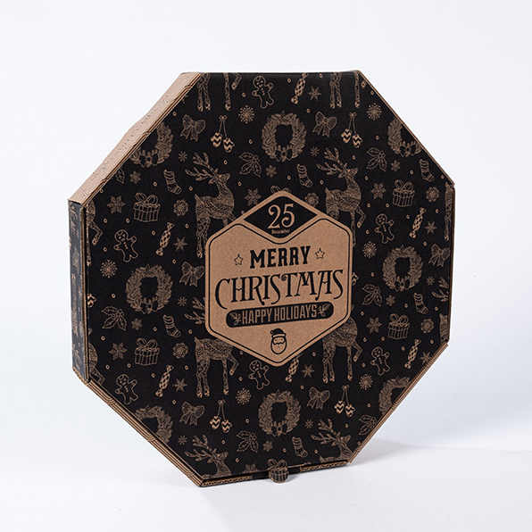 Caixas de pizza de papel kraft onduladas baratas impressas personalizadas em todos os tamanhos 9 10 11 12 14 18 polegadas