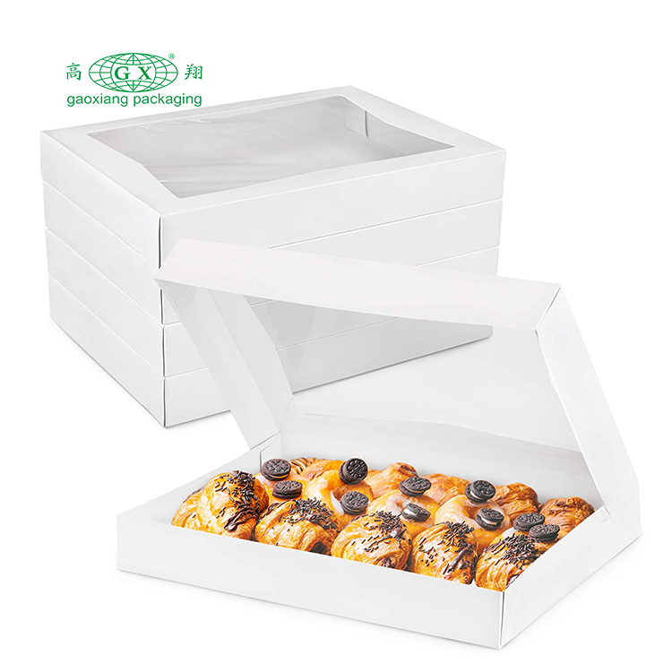 Caixa de bolinho de biscoito de papel, macaron, caixas de rosquinhas, caixa de casamento de doces com janela transparente