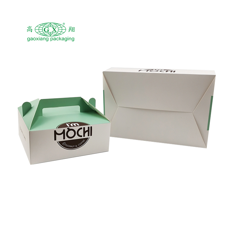 Atacado caixa de papel de rosquinhas de padaria impressão personalizada sencai com alça