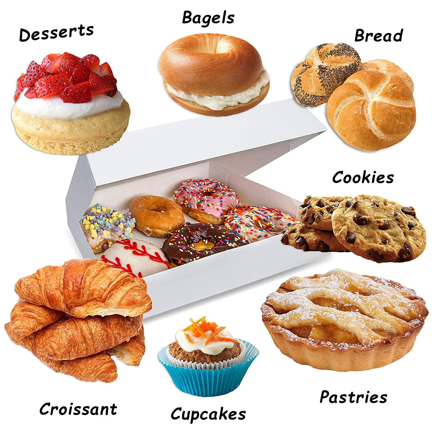 Caixa de bolinho de biscoito de papel, macaron, caixas de rosquinhas, caixa de casamento de doces com janela transparente