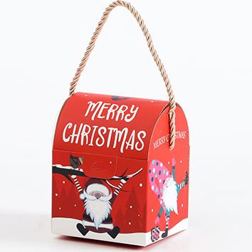Bolsa dobrável de presente de natal criativa por atacado personalizada saco de papel de maçã de natal