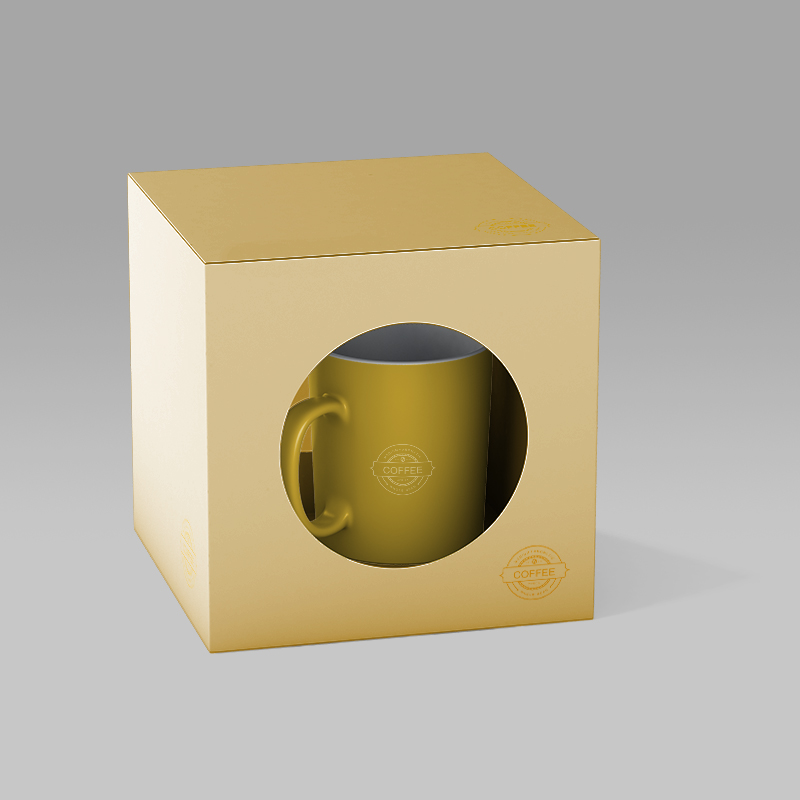 Caixas de embalagem de xícara de café impressas em cmyk com logotipo personalizado