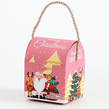 Bolsa dobrável de presente de natal criativa por atacado personalizada saco de papel de maçã de natal
