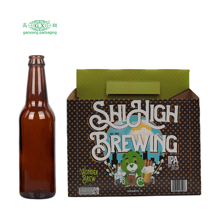 Caixa de vinho de papelão ondulado caseiro de alta qualidade personalizada embalagem de garrafa de cerveja