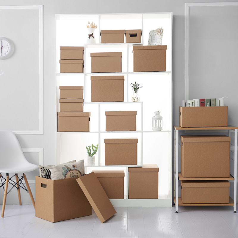 Caixas redondas duras de papelão móveis caixas de armazenamento para armazenamento de roupas caixa de papel kraft