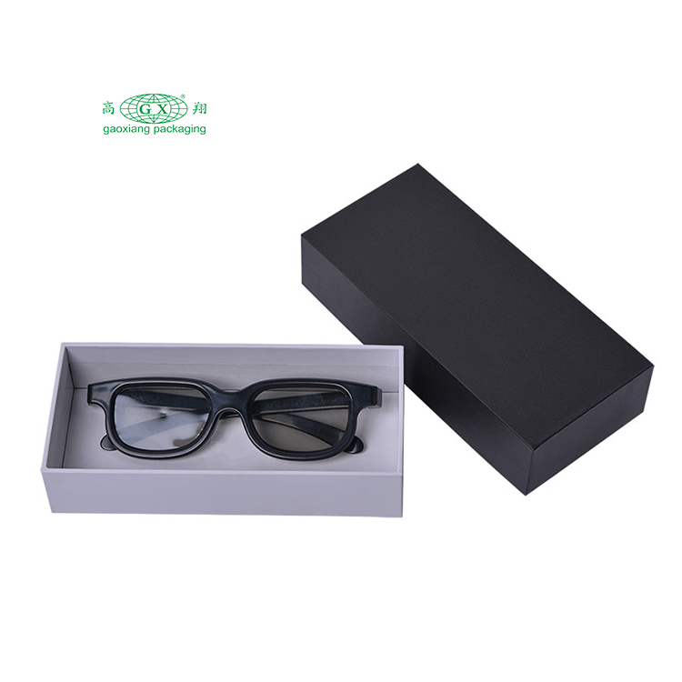Caixa de embalagem de presente de óculos de logotipo dourado preto com preço de fábrica personalizado