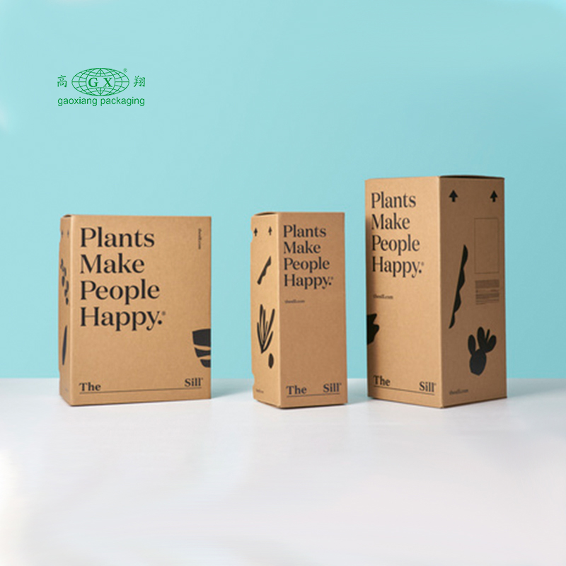 Artesanato de papelão plano ondulado personalizado caixas personalizadas plantas de presente embalagem de caixa de papel