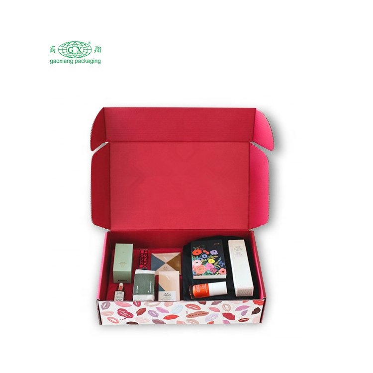 Atacado logotipo personalizado caixa de papel ondulado dobrável caixa de embalagem cosmética caixa de envio subscrição caixa de correio