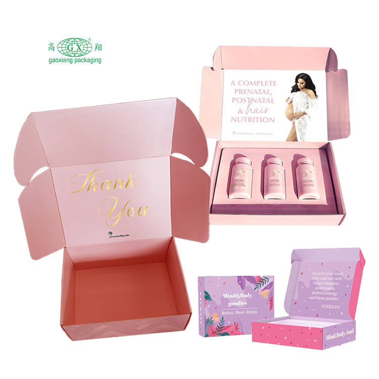 Email impresso personalizado, maquiagem, beleza, caixa de presente, embalagem de roupas, caixas de transporte onduladas, logotipo personalizado, caixa pr