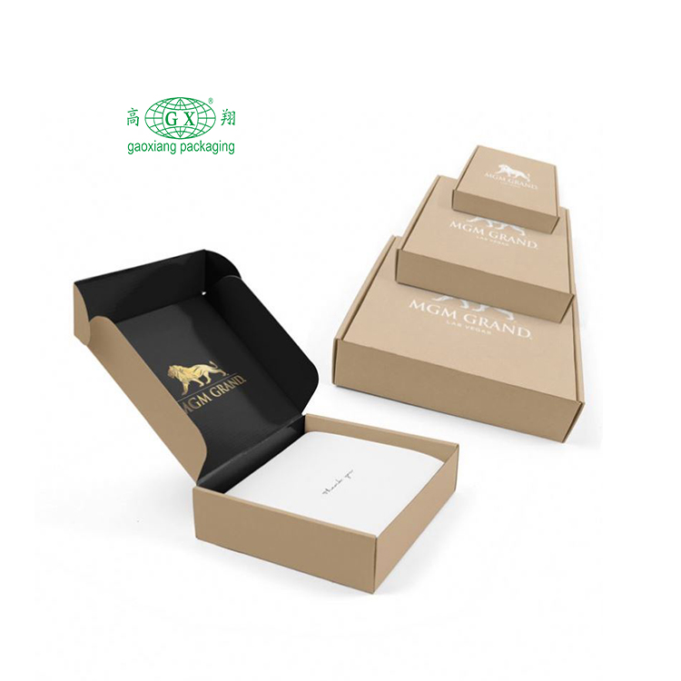 Caixa de papel kraft ondulado de presente de luxo de maquiagem de cosméticos para envio de correio eletrônico impresso personalizado