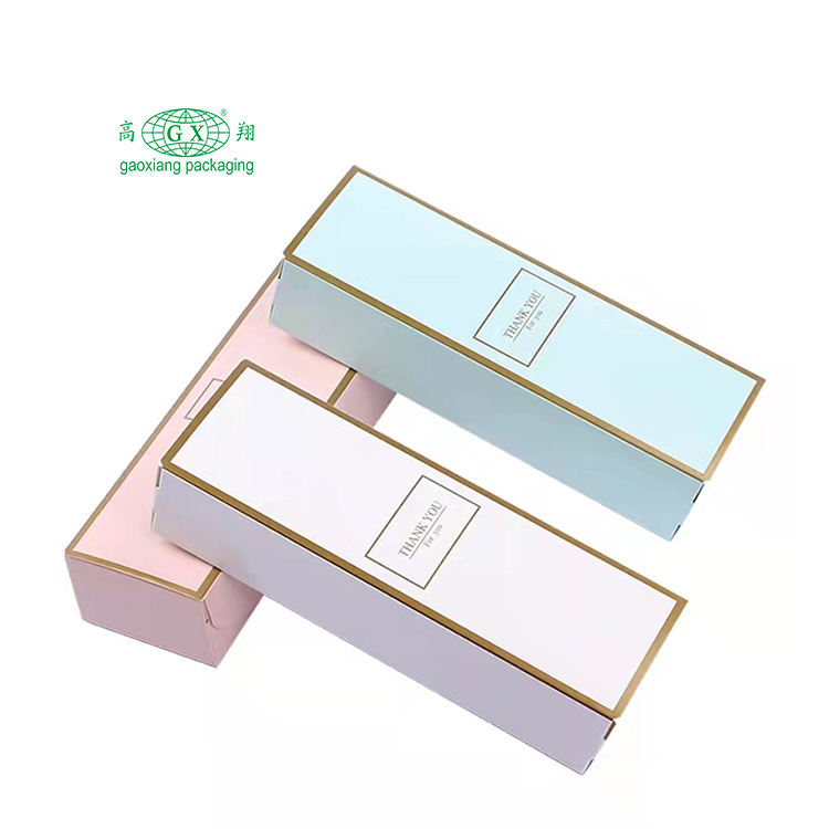 Caixa de embalagem de papel para cílios elegante impressa com logotipo personalizado
