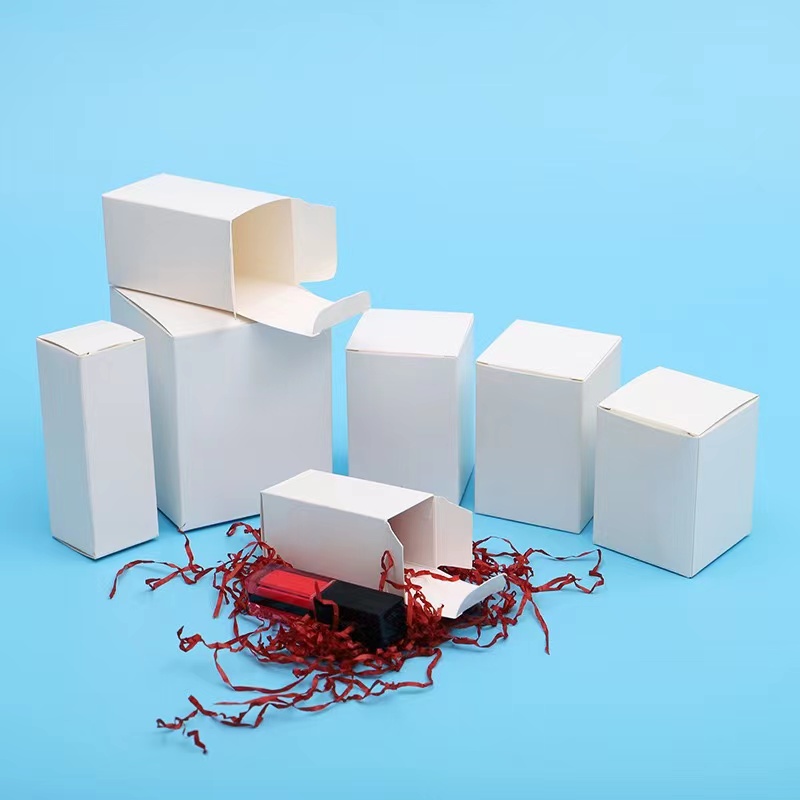 Embalagem de produto personalizado pequena caixa branca embalagem caixa simples