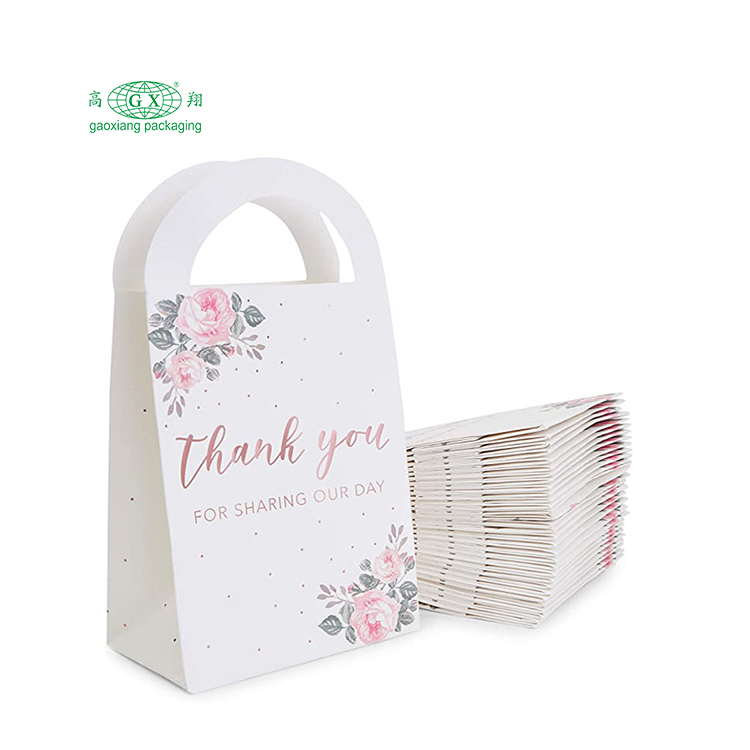 Obrigado personalizado de alta qualidade embalagem de presente personalizada sacos de papel de casamento