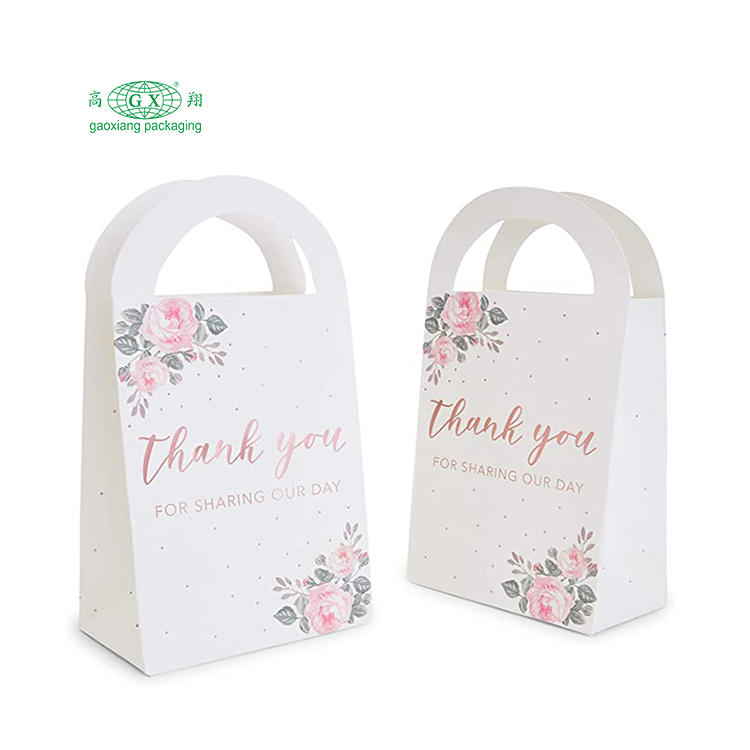 Obrigado personalizado de alta qualidade embalagem de presente personalizada sacos de papel de casamento