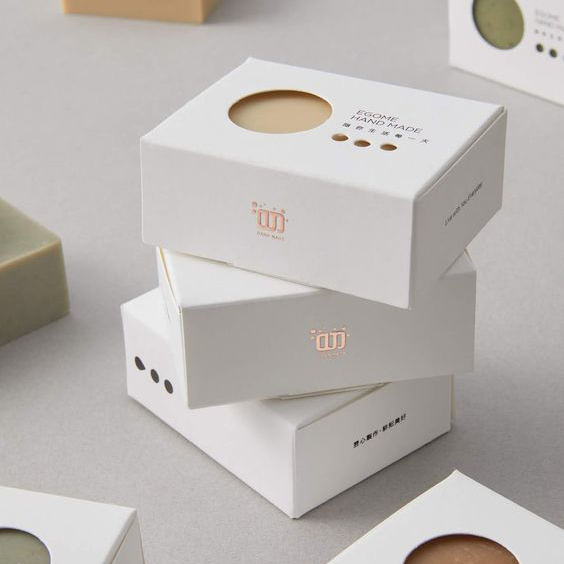 Caixa de presente de sabonete personalizado embalagens de papelão ecologicamente corretas caixas de papel kraft com janela