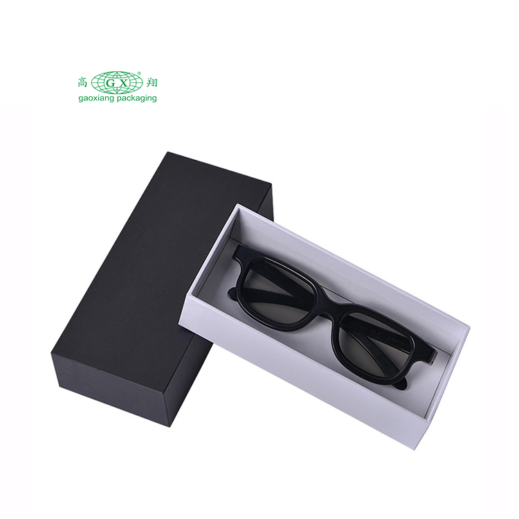 Caixa de embalagem de presente de óculos de logotipo dourado preto com preço de fábrica personalizado