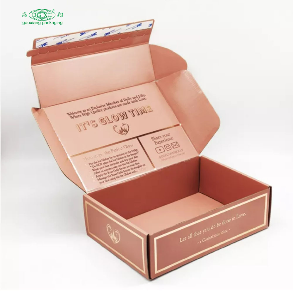 Logotipo personalizado colorido papel ondulado rosa embalagem cosmética cílios mailer caixa de transporte caixas personalizadas