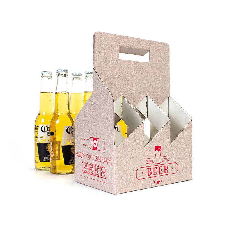 Caixa de transporte de cerveja personalizada de fábrica embalagem de seis embalagens de garrafa de vinho elegante caixa de embalagem de uísque