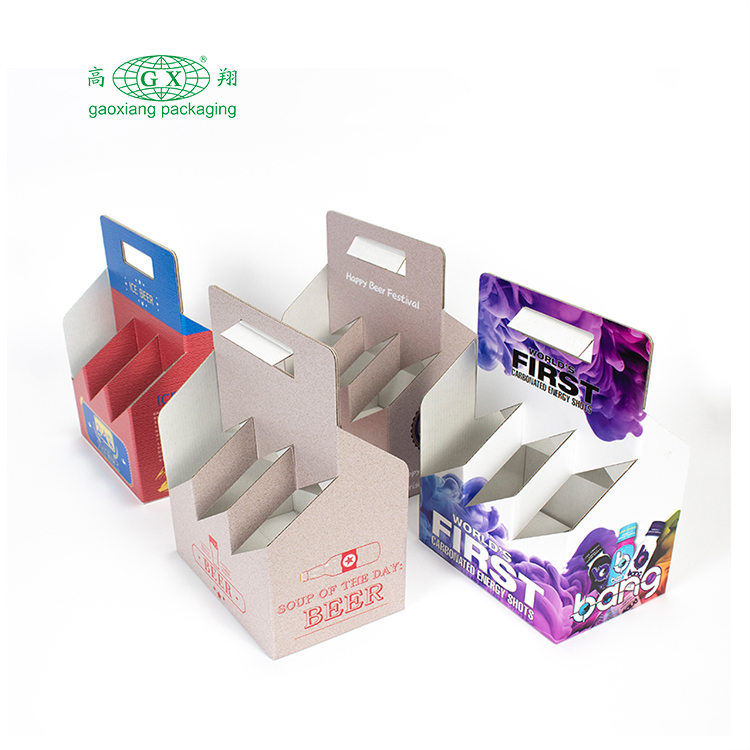 Caixa de transporte de garrafa de bebidas de vinho kraft de papelão personalizado caixa de papelão ondulado 6 pack caixa de cerveja
