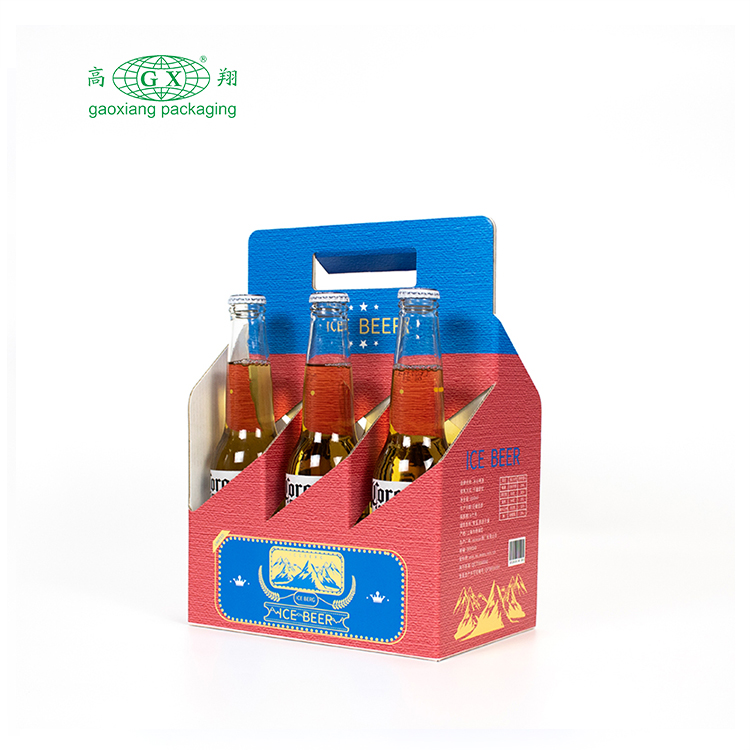 Caixa de transporte de garrafa de bebidas de vinho kraft de papelão personalizado caixa de papelão ondulado 6 pack caixa de cerveja