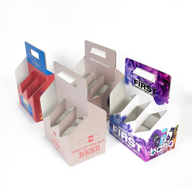 Caixa de transporte de garrafa de bebidas de vinho kraft de papelão personalizado caixa de papelão ondulado 6 pack caixa de cerveja