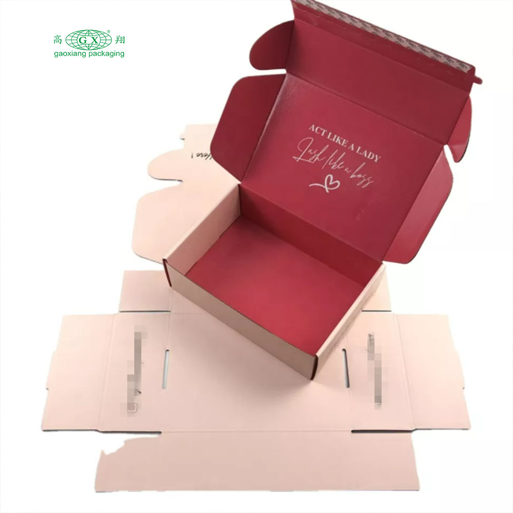 Logotipo personalizado colorido papel ondulado rosa embalagem cosmética cílios mailer caixa de transporte caixas personalizadas