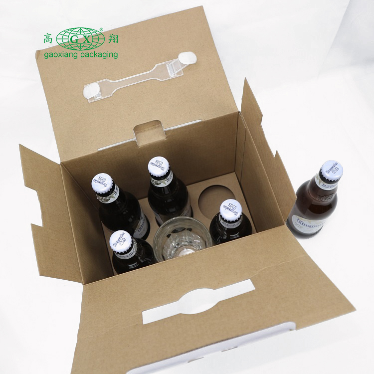 Caixa de vinho de 6 garrafas de papelão com impressão colorida personalizada com caixa de alça
