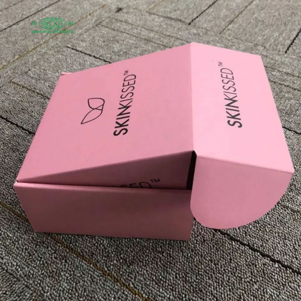 Logotipo personalizado colorido papel ondulado rosa embalagem cosmética cílios mailer caixa de transporte caixas personalizadas