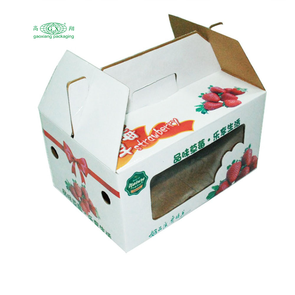 Caixa de papelão colorida reciclável personalizada para frutas e vegetais