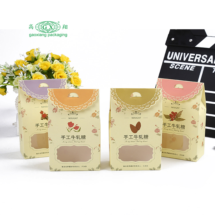 Caixa de papel de embalagem de biscoito de chocolate personalizada com janela