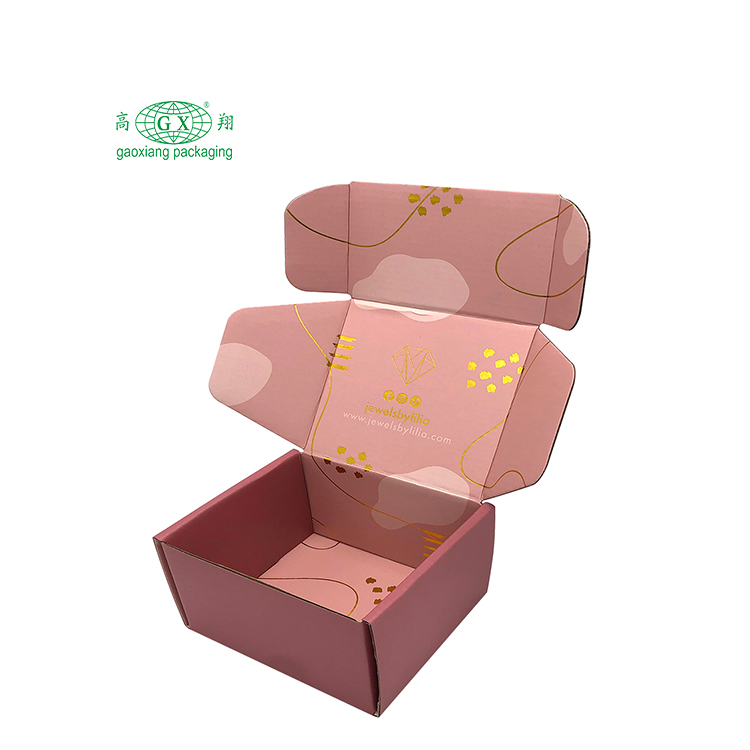 Colar pequeno de luxo, logotipo personalizado, brinco, caixa de remessa, caixa de envio de correspondência ondulada, caixas de remessa de joias para embalagem de joias