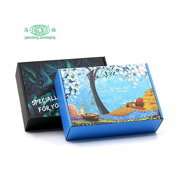 Caixas de envio personalizadas que imprimem caixa de papelão caixa de correio dobrável para roupas