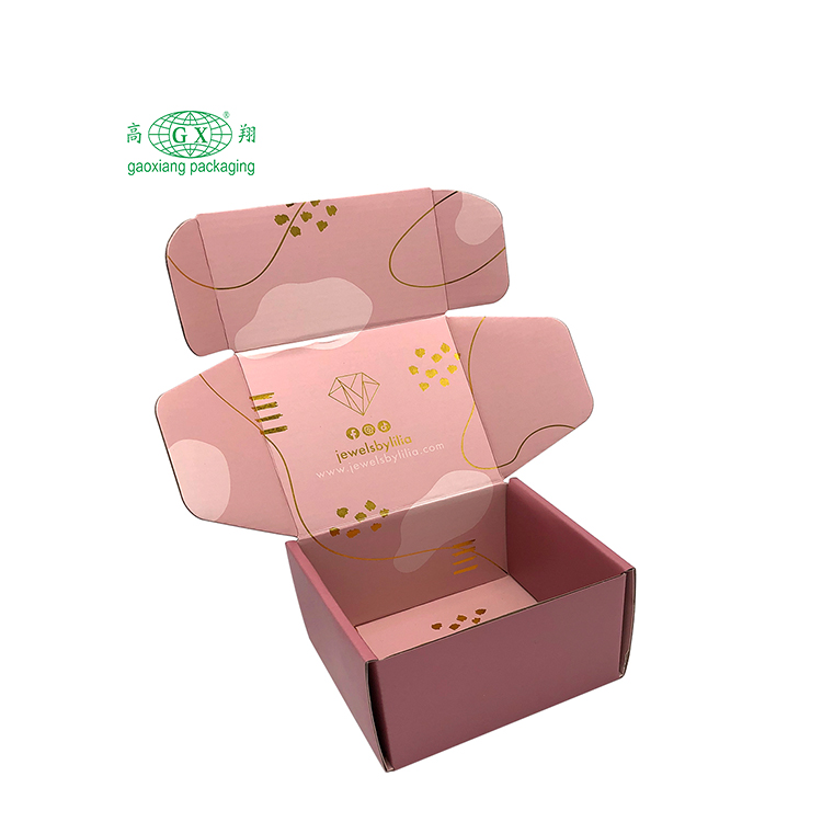 Colar pequeno de luxo, logotipo personalizado, brinco, caixa de remessa, caixa de envio de correspondência ondulada, caixas de remessa de joias para embalagem de joias