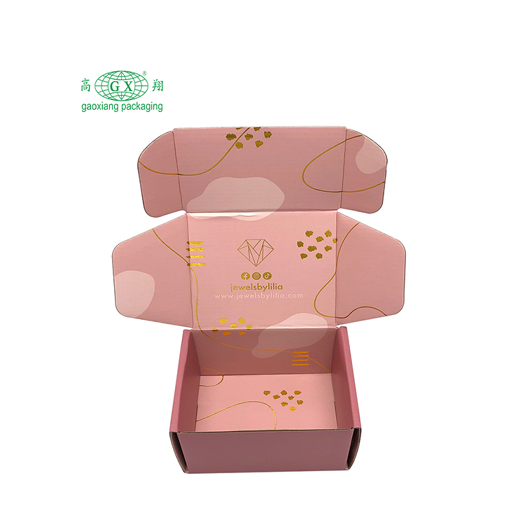 Colar pequeno de luxo, logotipo personalizado, brinco, caixa de remessa, caixa de envio de correspondência ondulada, caixas de remessa de joias para embalagem de joias