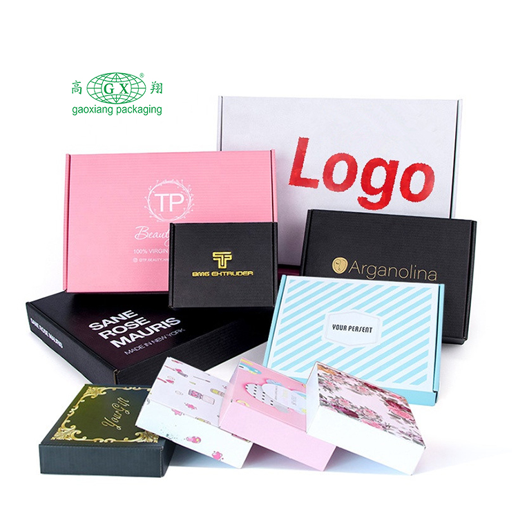 Caixas de envio personalizadas que imprimem caixa de papelão caixa de correio dobrável para roupas