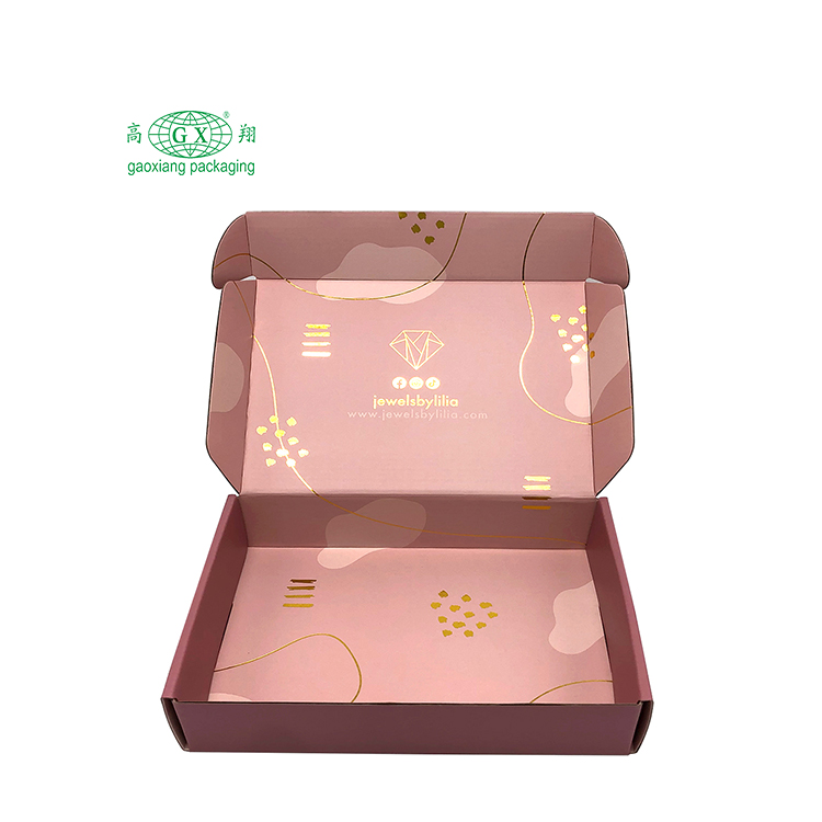 Colar pequeno de luxo, logotipo personalizado, brinco, caixa de remessa, caixa de envio de correspondência ondulada, caixas de remessa de joias para embalagem de joias