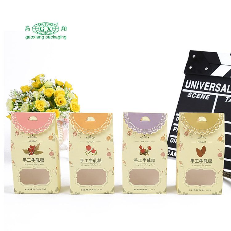 Caixa de papel de embalagem de biscoito de chocolate personalizada com janela