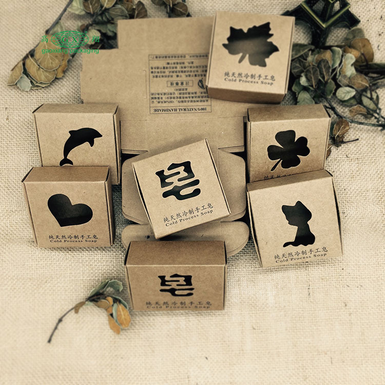Embalagem de caixa de sabão de papel kraft personalizada
