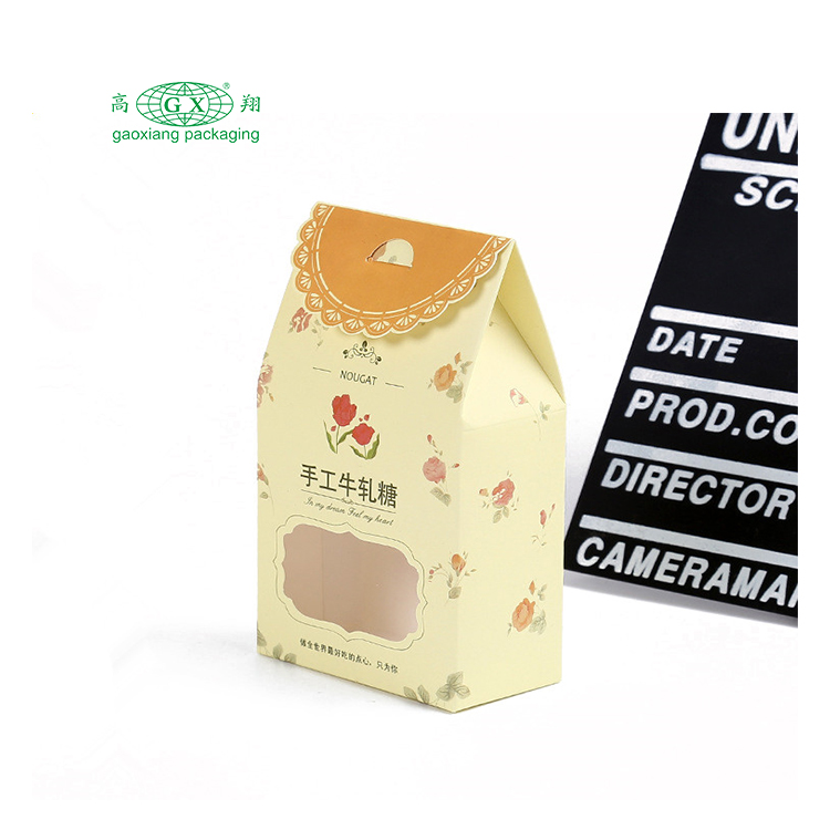 Caixa de papel de embalagem de biscoito de chocolate personalizada com janela