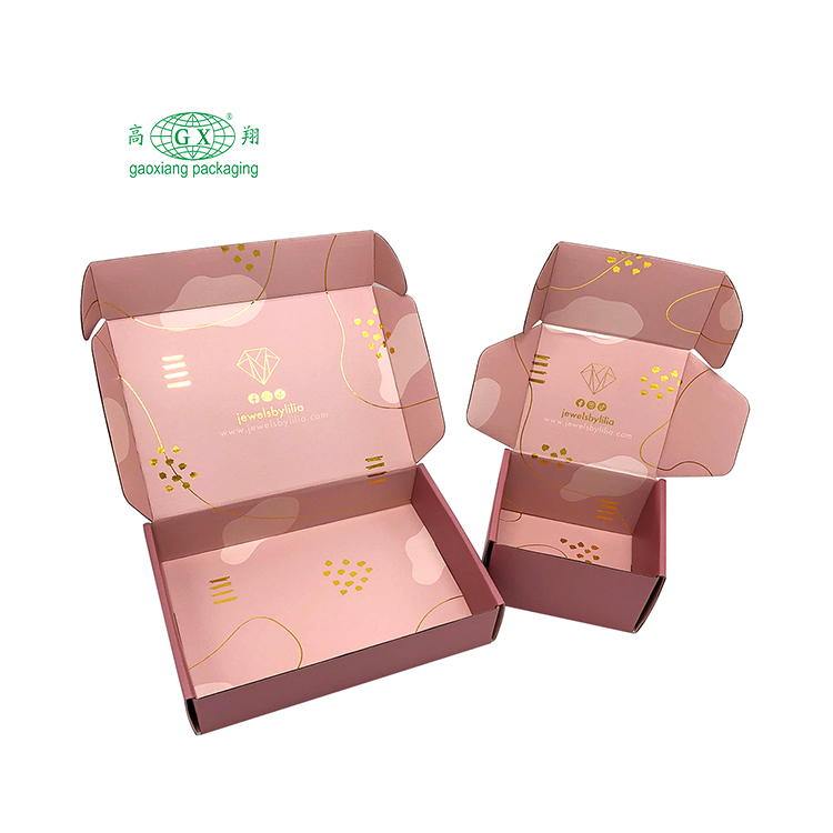Colar pequeno de luxo, logotipo personalizado, brinco, caixa de remessa, caixa de envio de correspondência ondulada, caixas de remessa de joias para embalagem de joias