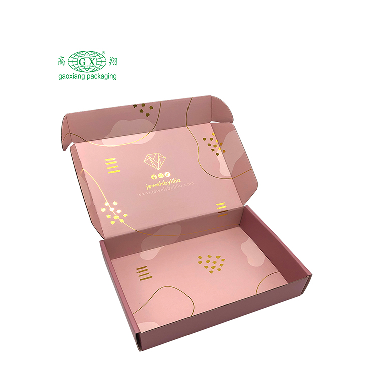 Colar pequeno de luxo, logotipo personalizado, brinco, caixa de remessa, caixa de envio de correspondência ondulada, caixas de remessa de joias para embalagem de joias