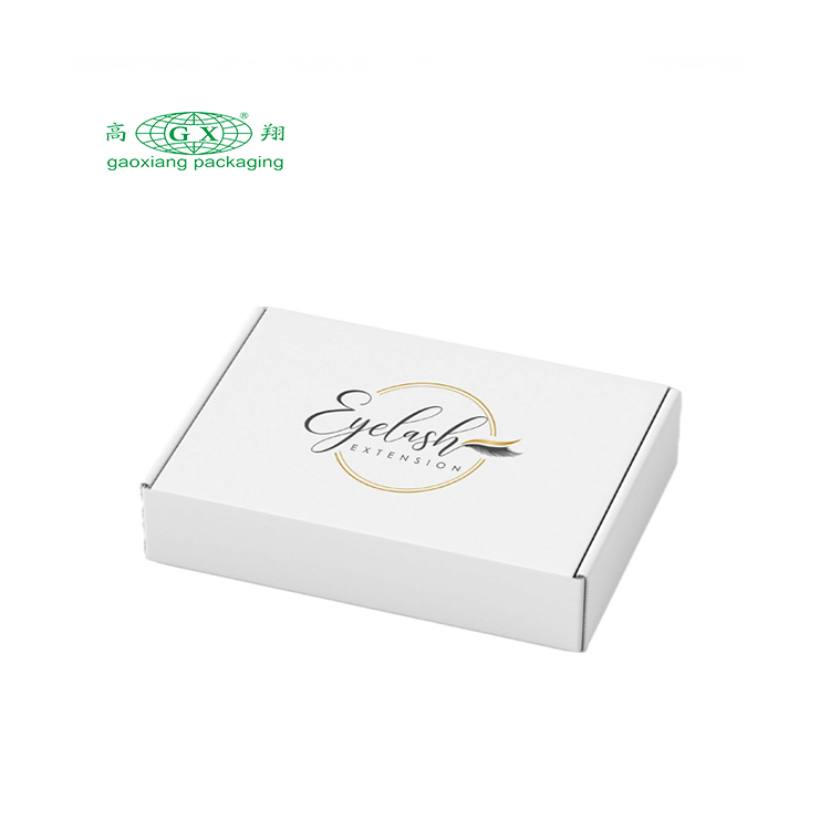 Caixa de envio de papelão ondulado dobrável com logotipo personalizado, caixa de presente para vestuário, caixa de papel para embalagem de cílios