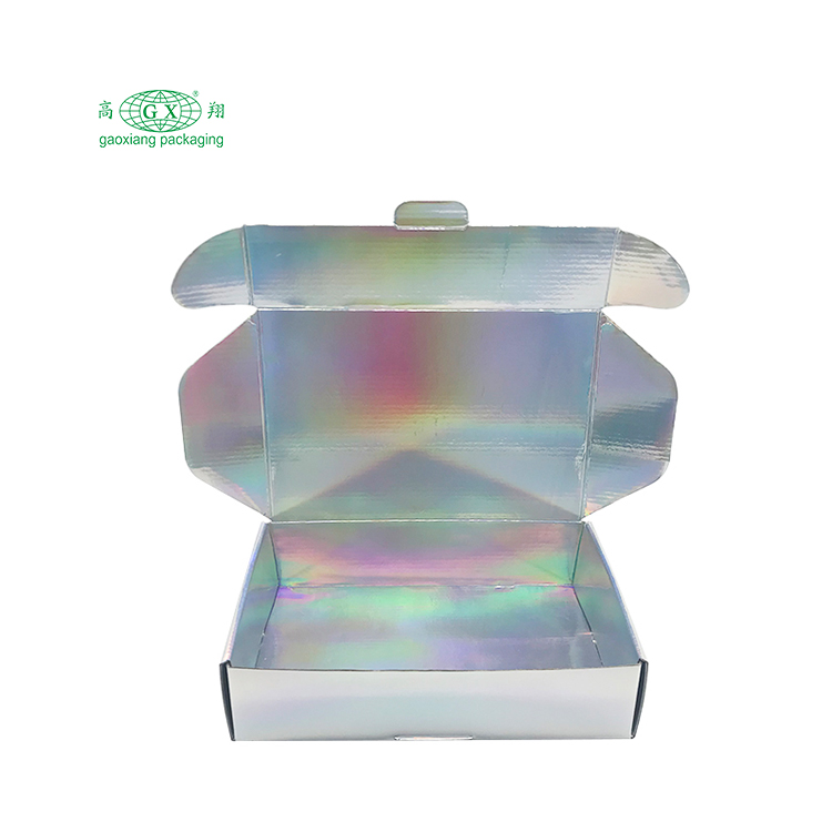 Logotipo impresso personalizado de alta qualidade caixa pequena caixa de correio de papelão ondulado caixa de correio dobrável caixas de envio holográficas