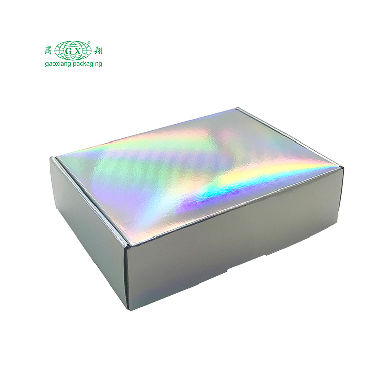 Logotipo impresso personalizado caixa pequena caixa de correio de papelão ondulado caixa de correio dobrável caixas de envio holográficas