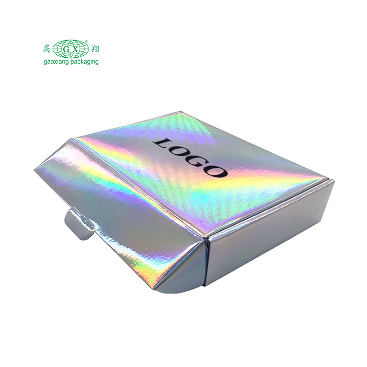 Logotipo impresso personalizado caixa pequena caixa de correio de papelão ondulado caixa de correio dobrável caixas de envio holográficas