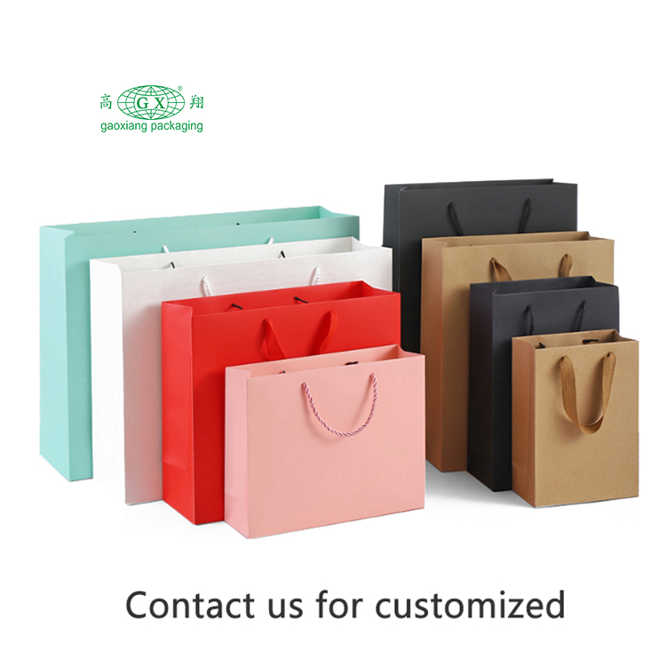 Saco de papel de alça de presente de compras de luxo saco de papel kraft de natal saco de papel personalizado