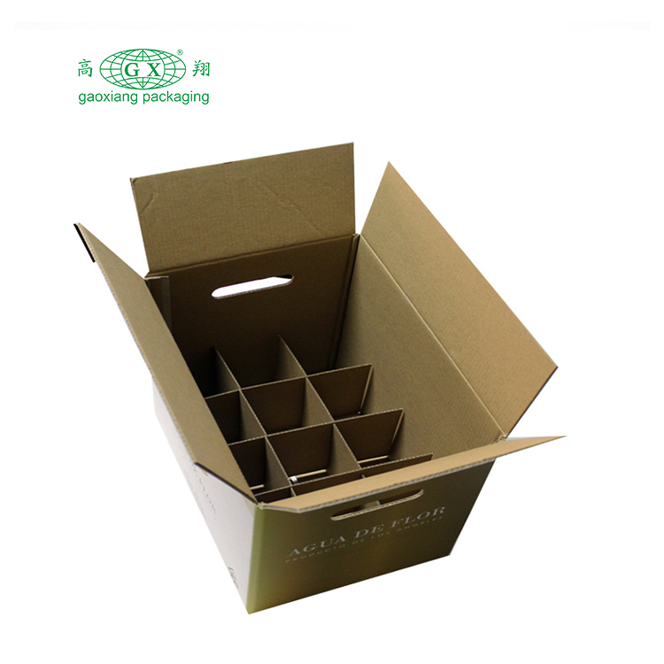 Embalagem de caixa de vinho de papelão ondulado personalizada para envio de garrafa de vinho